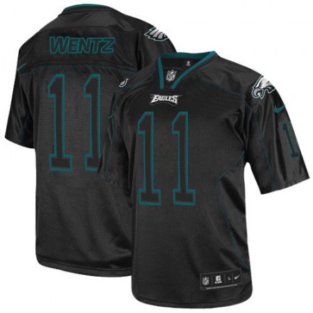 Nike Eagles #11 Carson Wentz Lights Out Black Men's Stitched NFL Elite Jersey