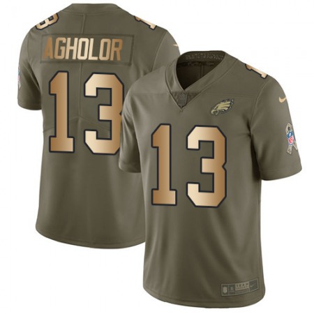 Nike Eagles #13 Nelson Agholor Olive/Gold Men's Stitched NFL Limited 2017 Salute To Service Jersey