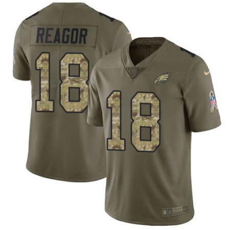 Nike Eagles #18 Jalen Reagor Olive/Camo Men's Stitched NFL Limited 2017 Salute To Service Jersey