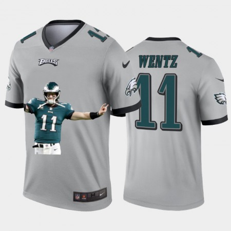 Philadelphia Eagles #11 Carson Wentz Nike Team Hero Vapor Limited NFL Jersey Grey