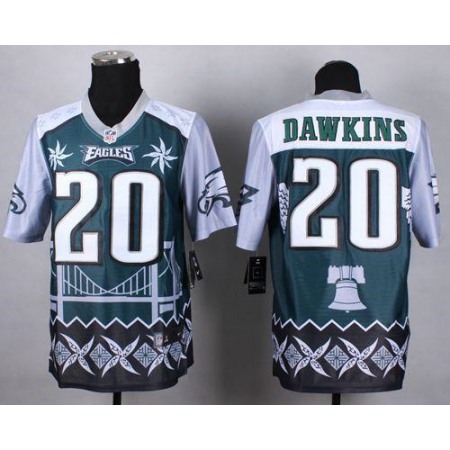 Nike Eagles #20 Brian Dawkins Midnight Green Men's Stitched NFL Elite Noble Fashion Jersey