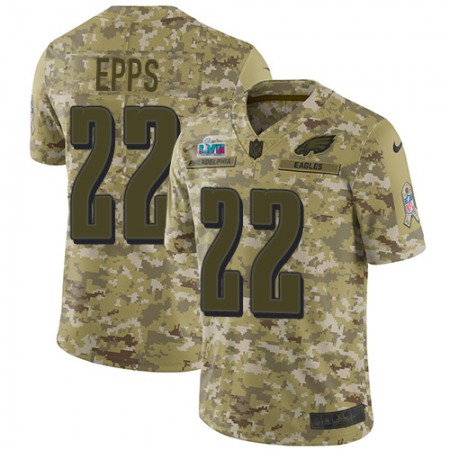 Nike Eagles #22 Marcus Epps Camo Super Bowl LVII Patch Men's Stitched NFL Limited 2018 Salute To Service Jersey