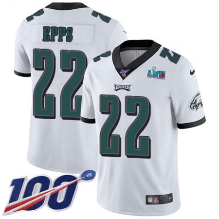 Nike Eagles #22 Marcus Epps White Super Bowl LVII Patch Men's Stitched NFL 100th Season Vapor Untouchable Limited Jersey