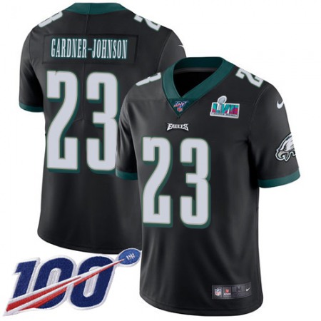 Nike Eagles #23 C.J. Gardner-Johnson Black Alternate Super Bowl LVII Patch Men's Stitched NFL 100th Season Vapor Untouchable Limited Jersey