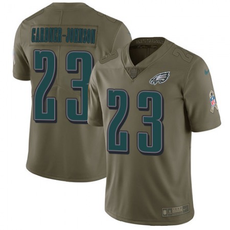 Nike Eagles #23 C.J. Gardner-Johnson Olive Men's Stitched NFL Limited 2017 Salute To Service Jersey