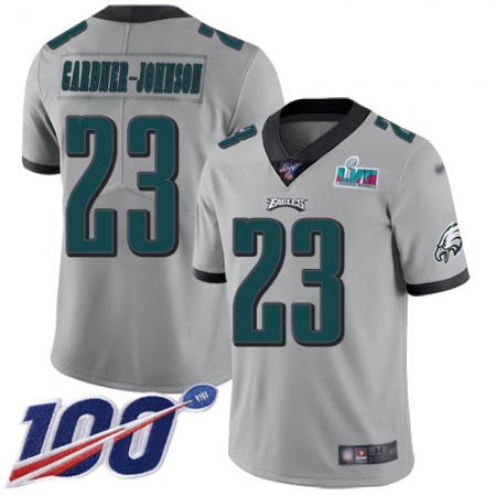 Nike Eagles #23 C.J. Gardner-Johnson Silver Super Bowl LVII Patch Men's Stitched NFL Limited Inverted Legend 100th Season Jersey