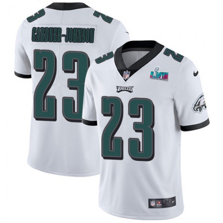 Nike Eagles #23 C.J. Gardner-Johnson White Super Bowl LVII Patch Men's Stitched NFL Vapor Untouchable Limited Jersey