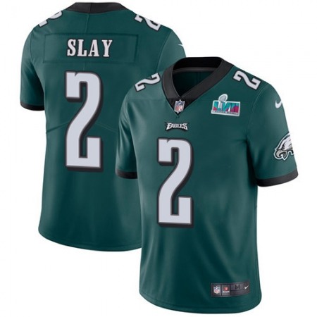 Nike Eagles #2 Darius Slay Green Team Color Super Bowl LVII Patch Men's Stitched NFL Vapor Untouchable Limited Jersey