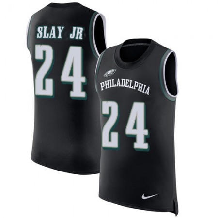 Nike Eagles #24 Darius Slay Jr Black Alternate Men's Stitched NFL Limited Rush Tank Top Jersey