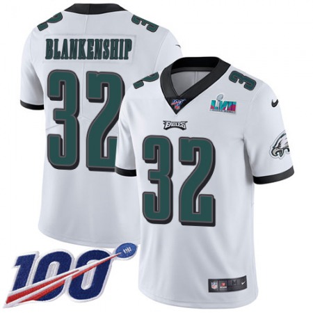 Nike Eagles #32 Reed Blankenship White Super Bowl LVII Patch Men's Stitched NFL 100th Season Vapor Untouchable Limited Jersey