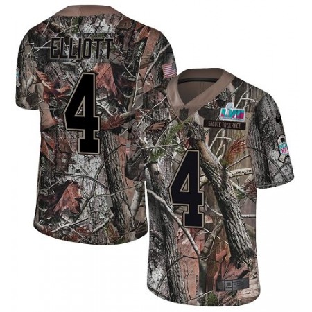 Nike Eagles #4 Jake Elliott Camo Super Bowl LVII Patch Men's Stitched NFL Limited Rush Realtree Jersey