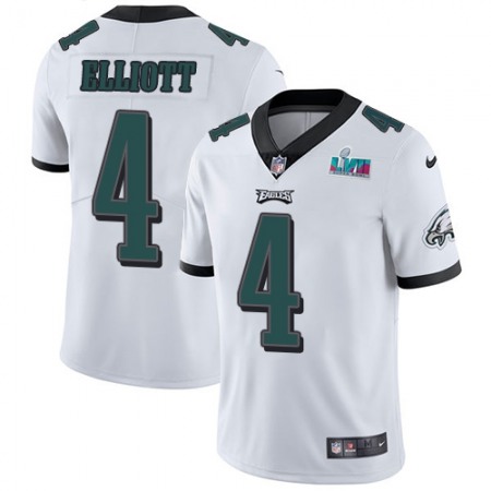 Nike Eagles #4 Jake Elliott White Super Bowl LVII Patch Men's Stitched NFL Vapor Untouchable Limited Jersey