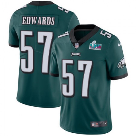 Nike Eagles #57 T. J. Edwards Green Team Color Super Bowl LVII Patch Men's Stitched NFL Vapor Untouchable Limited Jersey