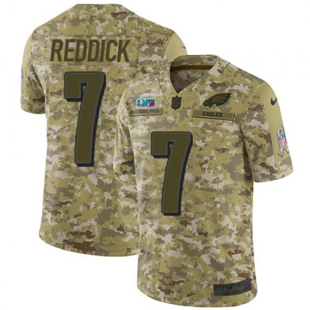 Nike Eagles #7 Haason Reddick Camo Super Bowl LVII Patch Men's Stitched NFL Limited 2018 Salute To Service Jersey