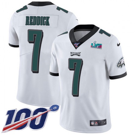 Nike Eagles #7 Haason Reddick White Super Bowl LVII Patch Men's Stitched NFL 100th Season Vapor Untouchable Limited Jersey