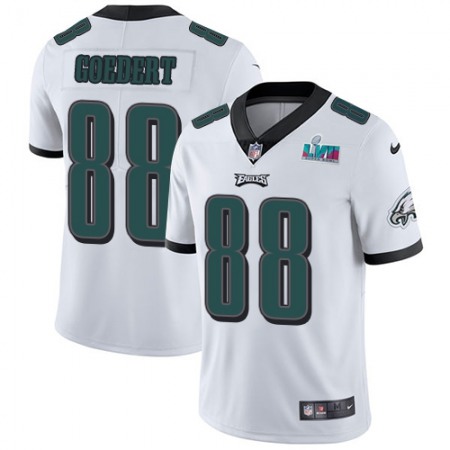 Nike Eagles #88 Dallas Goedert White Super Bowl LVII Patch Men's Stitched NFL Vapor Untouchable Limited Jersey