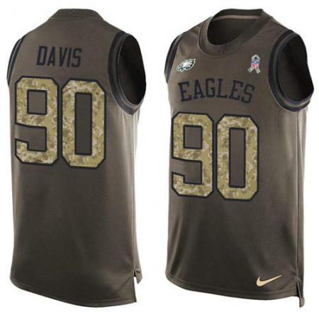 Nike Eagles #90 Jordan Davis Green Men's Stitched NFL Limited Salute To Service Tank Top Jersey