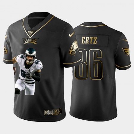 Philadelphia Eagles #86 Zach Ertz Nike Team Hero 1 Vapor Limited NFL 100 Jersey Black Golden