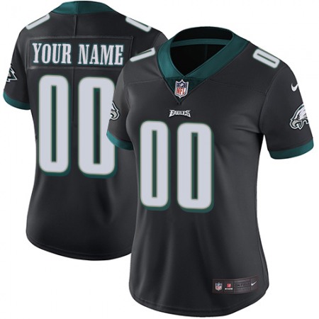 Nike Philadelphia Eagles Customized Black Alternate Stitched Vapor Untouchable Limited Women's NFL Jersey