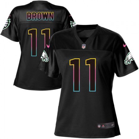 Nike Eagles #11 A.J. Brown Black Women's NFL Fashion Game Jersey