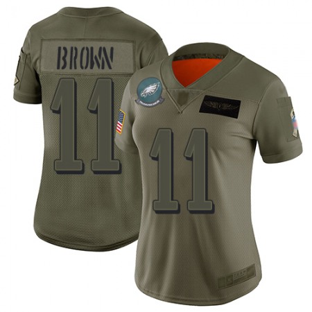 Nike Eagles #11 A.J. Brown Camo Women's Stitched NFL Limited 2019 Salute To Service Jersey