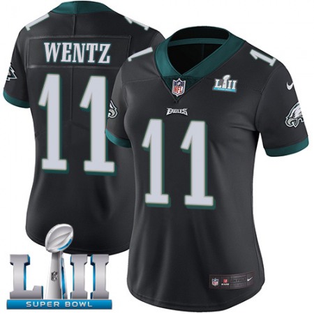 Nike Eagles #11 Carson Wentz Black Alternate Super Bowl LII Women's Stitched NFL Vapor Untouchable Limited Jersey