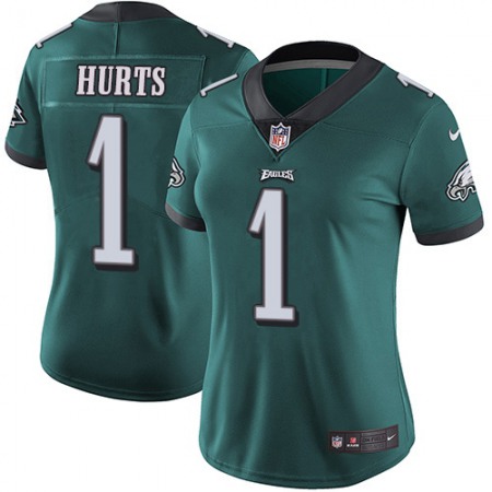 Nike Eagles #1 Jalen Hurts Green Team Color Women's Stitched NFL Vapor Untouchable Limited Jersey