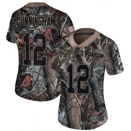 Nike Eagles #12 Randall Cunningham Camo Women's Stitched NFL Limited Rush Realtree Jersey