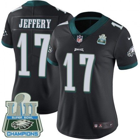 Nike Eagles #17 Alshon Jeffery Black Alternate Super Bowl LII Champions Women's Stitched NFL Vapor Untouchable Limited Jersey