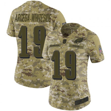 Nike Eagles #19 JJ Arcega-Whiteside Camo Women's Stitched NFL Limited 2018 Salute to Service Jersey