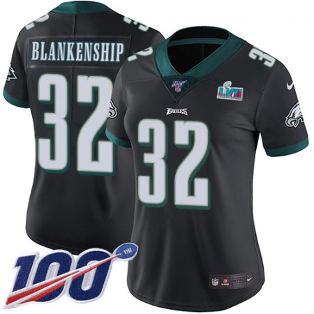 Nike Eagles #32 Reed Blankenship Black Alternate Super Bowl LVII Patch Women's Stitched NFL 100th Season Vapor Untouchable Limited Jersey