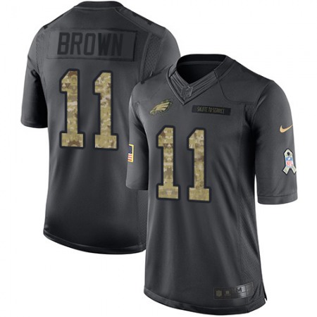 Nike Eagles #11 A.J. Brown Black Youth Stitched NFL Limited 2016 Salute to Service Jersey