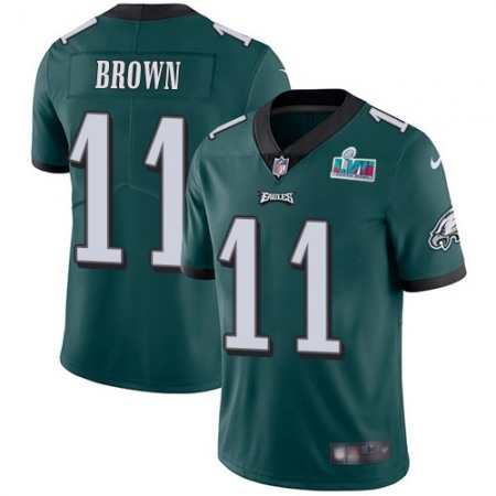 Nike Eagles #11 A.J. Brown Green Team Color Super Bowl LVII Patch Youth Stitched NFL Vapor Untouchable Limited Jersey