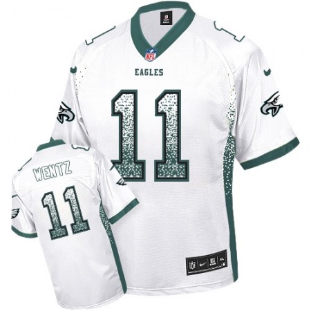 Nike Eagles #11 Carson Wentz White Youth Stitched NFL Elite Drift Fashion Jersey