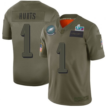 Nike Eagles #1 Jalen Hurts Camo Super Bowl LVII Patch Youth Stitched NFL Limited 2019 Salute To Service Jersey