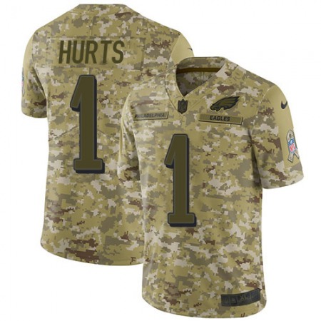 Nike Eagles #1 Jalen Hurts Camo Youth Stitched NFL Limited 2018 Salute To Service Jersey