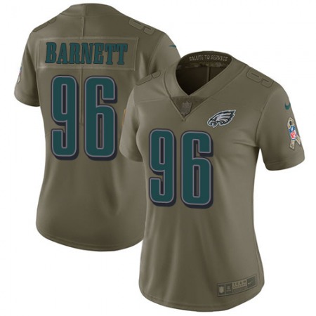 Nike Eagles #96 Derek Barnett Olive Women's Stitched NFL Limited 2017 Salute to Service Jersey