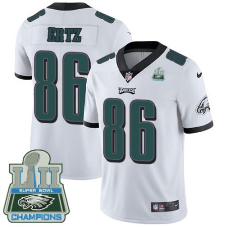 Nike Eagles #86 Zach Ertz White Super Bowl LII Champions Youth Stitched NFL Vapor Untouchable Limited Jersey