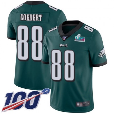 Nike Eagles #88 Dallas Goedert Green Team Color Super Bowl LVII Patch Youth Stitched NFL 100th Season Vapor Limited Jersey