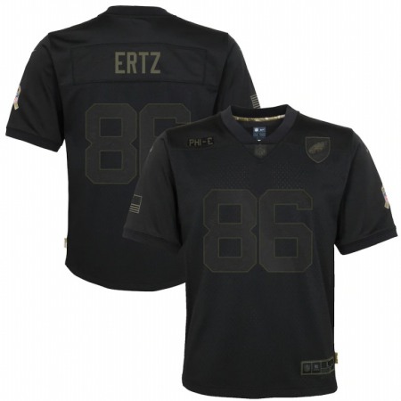 Philadelphia Eagles #86 Zach Ertz Nike Youth 2020 Salute to Service Game Jersey Black