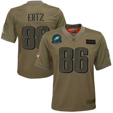 Youth Philadelphia Eagles #86 Zach Ertz Nike Camo 2019 Salute to Service Game Jersey