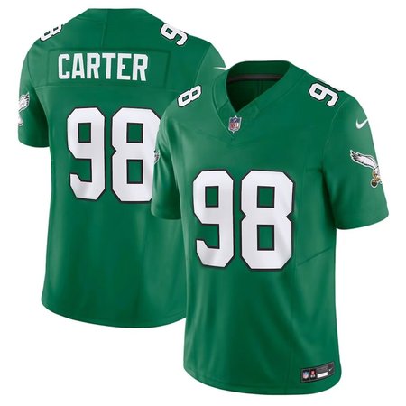 Men's Philadelphia Eagles Jalen Carter #98 Nike Kelly Green Alternate Limited Jersey